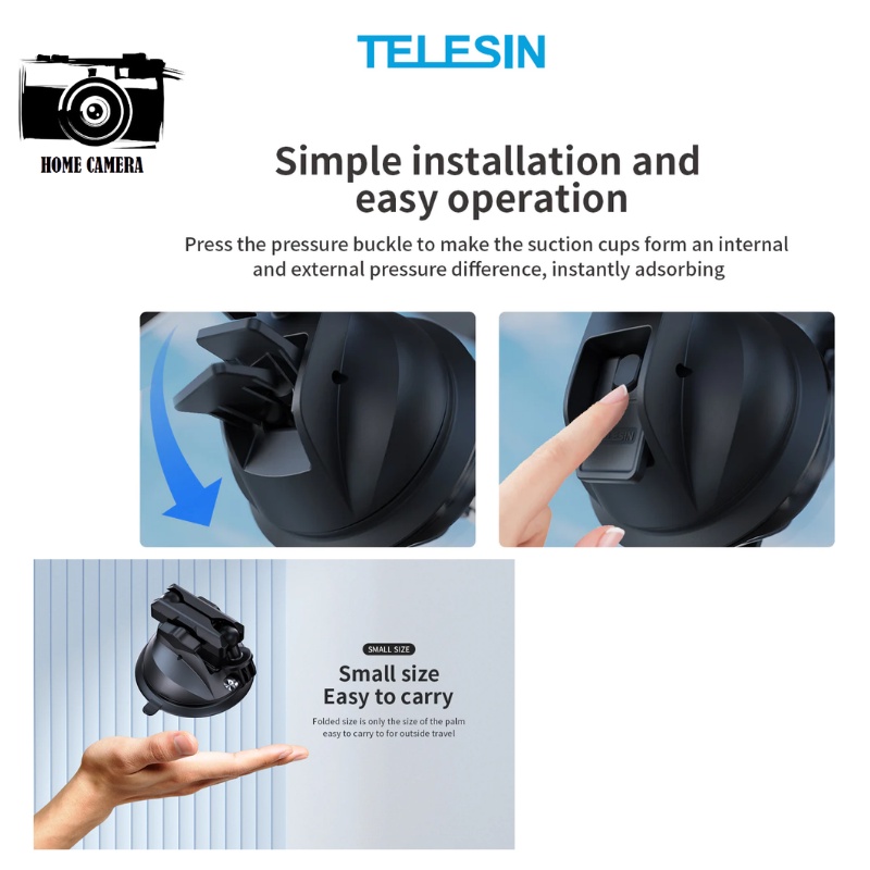 Telesin ตัวดูดกระจก  for GOPRO,DJI Action 5Pro/4/3,Insta360