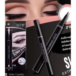 (A343)Ashley Easy Draw Eyeliner Super Black อายไลเนอร์กันน้ำสีดำ