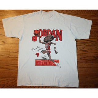 เสื้อยืดผ้าฝ้ายพิมพ์ลายแฟชั่น เสื้อยืด พิมพ์ลาย Michael Jordan Chicago Bulls สีขาว สไตล์คลาสสิก ไม่ซ้ําใคร สําหรับผู้ชาย