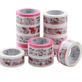 พร้อมส่ง สก็อตเทป กว้าง 2นิ้ว เทปกาวพิมพ์ระวังแตก หน้ายิ้ม เทปกาวลายคิตตี้ ที่ปิดกล่อง ติดกล่อง