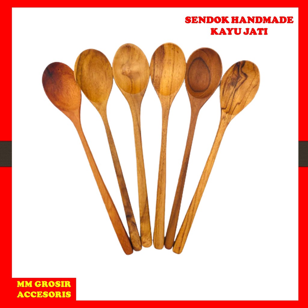 HANDMADE TEAK WOOD LONG SPOON