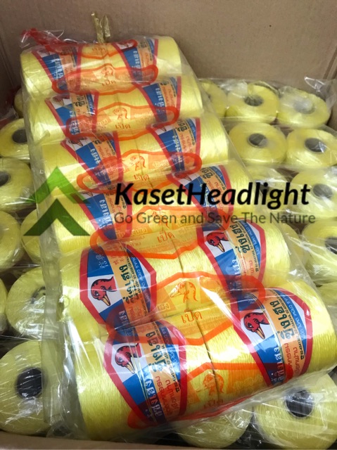 แพ็ค12ม้วน เชือกค้างแตง เชือกค้างผัก เชือกทอเสื่อ เชือกเหลือง ตราหัวเป็ด
