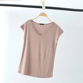เสื้อยืดหญิง สีพื้น ผ้า Modal แขนกุด Modal sleeveless T-shirt 1906