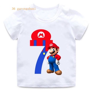 เสื้อยืด พิมพ์ลาย Super Mario Bros Series แฟชั่นฤดูร้อน สําหรับเด็กผู้ชาย ผู้หญิง อายุ 3 4 5 6 7 8 9 ปี