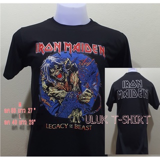 เสื้อยืดคอกลมวง Iron Maiden ไอรอนเมเดน ผ้าฝ้าย สองขนาด (Iron03)