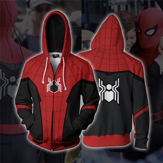 ใหม่ เสื้อแจ็กเก็ต เสื้อฮู้ดดี้ คอสเพลย์ ซูเปอร์ฮีโร่ Spider Zip Up Man แฟชั่นฤดูใบไม้ร่วง สําหรับผู้ชาย