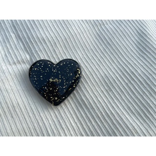 black with gold glitter heart griptok ที่ติดโทรศัพท์