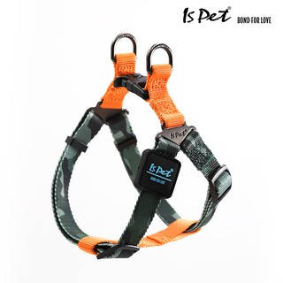 ISPET - Easy Walk Harness (HR0064) สายรัดอก สุนัขและแมว สีส้ม ลายทหาร