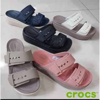 Crocs Brooklyn รองเท้าแตะลําลอง สําหรับสตรี 2 ชิ้น