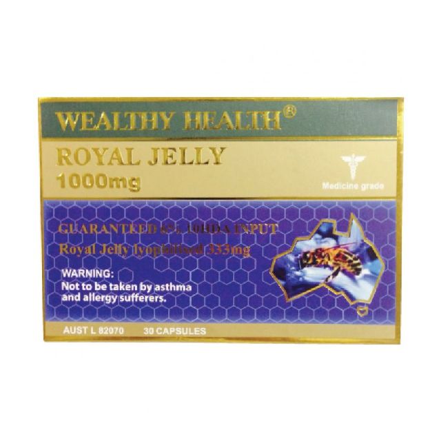 Wealthy Health Royal Jelly 6% นมผึ้ง (30 เม็ด/กล่อง)