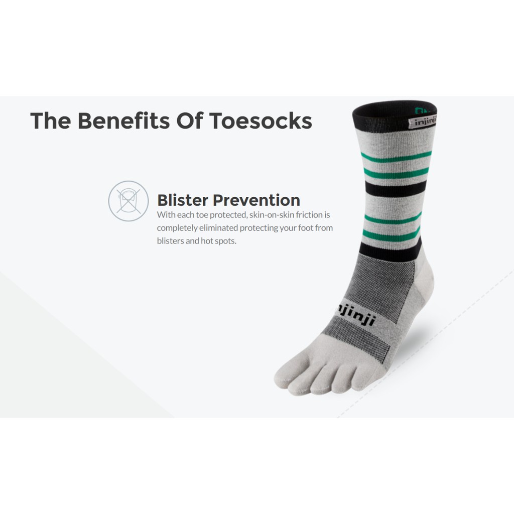 INJINJI ถุงเท้าวิ่งแยกนิ้ว Run ORIGINAL WEIGHT NO SHOW  MALIBU รุ่นวิ่งซ่อนข้อ สีน้ำเงิน แห้งไว - รูปที่ 3