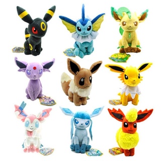 (พร้อมส่ง) ของเล่นตุ๊กตาโปเกม่อน Eevee Sylveon Flareon Umbreon Jolteon Vaporeon Leafeon 9 ขนาด 30 ซม. 11.8 นิ้ว ของขวัญ สําหรับเด็ก