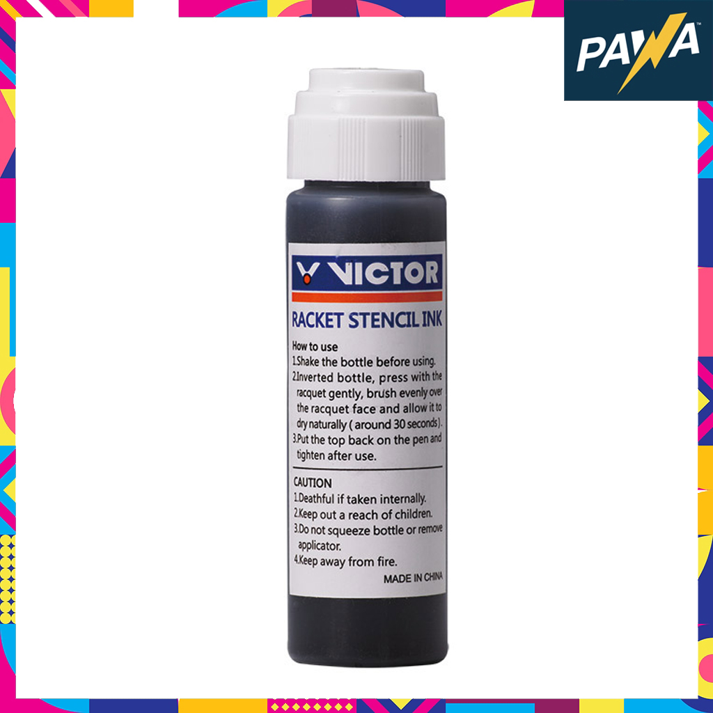 Victor AC021 Racket Racquet Raket Stencil Ink Badminton (สีดําเท่านั้น)
