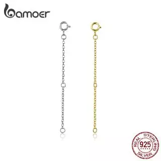 Bamoer สร้อยคอเงินแท้ 925 แบบต่อขยาย สําหรับทําเครื่องประดับ