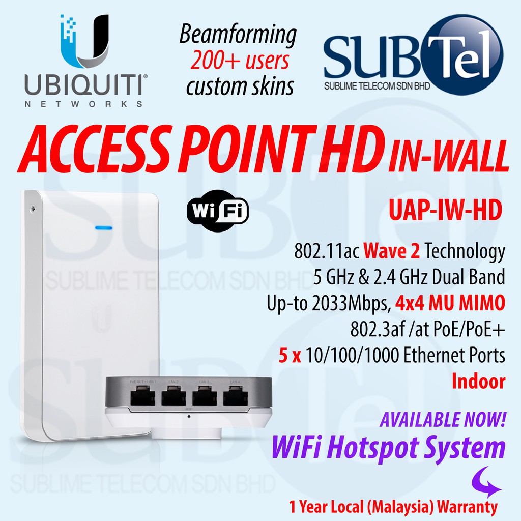 Uap-iw-hd Ubiquiti UAP In-Wall Wave2 Access Point AP UBNT POE สวิทช์ UAP-AC-LR UAP-nanoHD vs Ruckus 