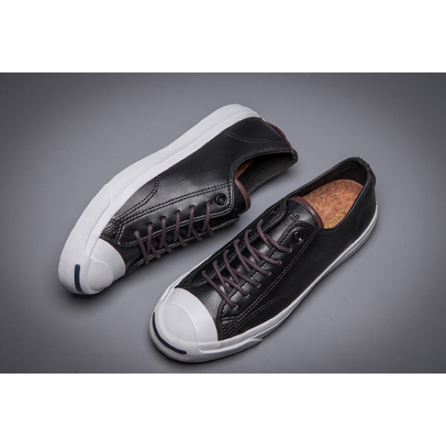 Converse Jack Purcell Tumbled Leather Low Black