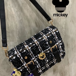 💕 Mickey Woven Fabric Satchel Bag