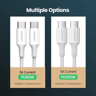 สายชาร์จ สายโอนข้อมูล Ugreen 60 W แบบ Usb C