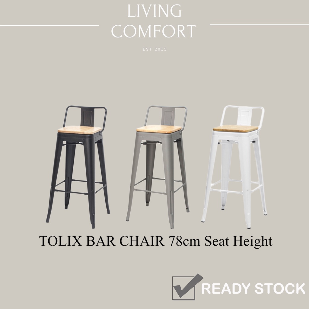 76 ซม. TOLIX HIGH BAR STOOL, เก้าอี้บาร์, เก้าอี้ EAMES, เก้าอี้ DINING,KERUSI MAKAN 76 ซม.