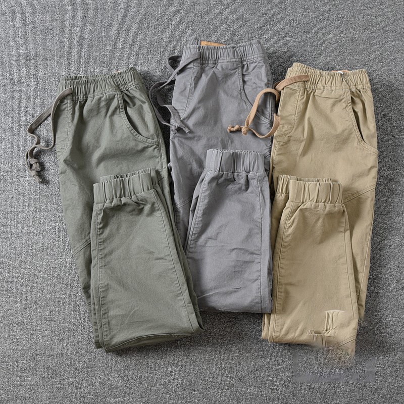 Suikone ชุดเอี๊ยมชายสไตล์ญี่ปุ่นกางเกงขายาวเอวยางยืดทรงหลวม - รูปที่ 2