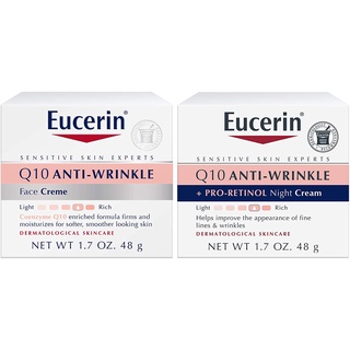 [พร้อมส่ง] Eucerin Q10 Anti Wrinkle Day Face Cream + Night Cream • 2x48g