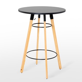 MODERNFORM โต๊ะกลม End Table รุ่น RV ท็อปดำขาไม้ยาง ขนาดเส้นผ่านศูนย์กลาง 80 X สูง 110 ซม.