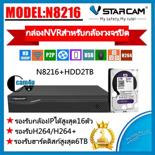 Vstarcam กล่องNVR N8216 16CH พร้อมHDD2TB ใช้สำหรับกล้องวงจรปิด