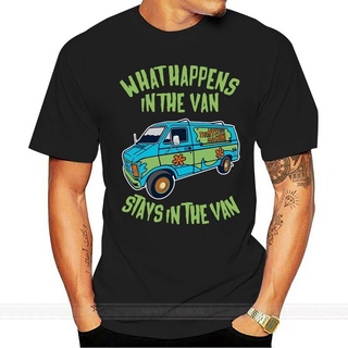 [S-5XL] เสื้อยืด พิมพ์ลายการ์ตูน Happens In The Van Stays In The Van สําหรับผู้ชาย และผู้หญิง