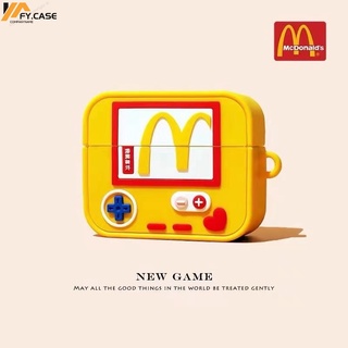 เคสหูฟังบลูทูธ ซิลิโคนนิ่ม กันกระแทก ลายการ์ตูนเกม McDonalds 3D พร้อมตะขอ สําหรับ Air Pods 1 2 3 Pro