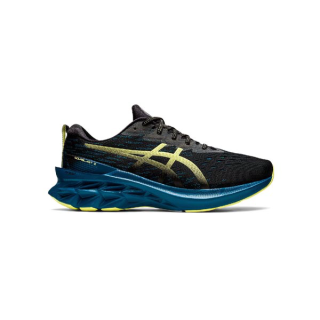 ASICS : NOVABLAST 2 MEN RUNNING รองเท้าผู้ชาย รองเท้าผ้าใบผู้ชาย รองเท้าวิ่ง ของแท้ BLACK/GLOW YELLOW