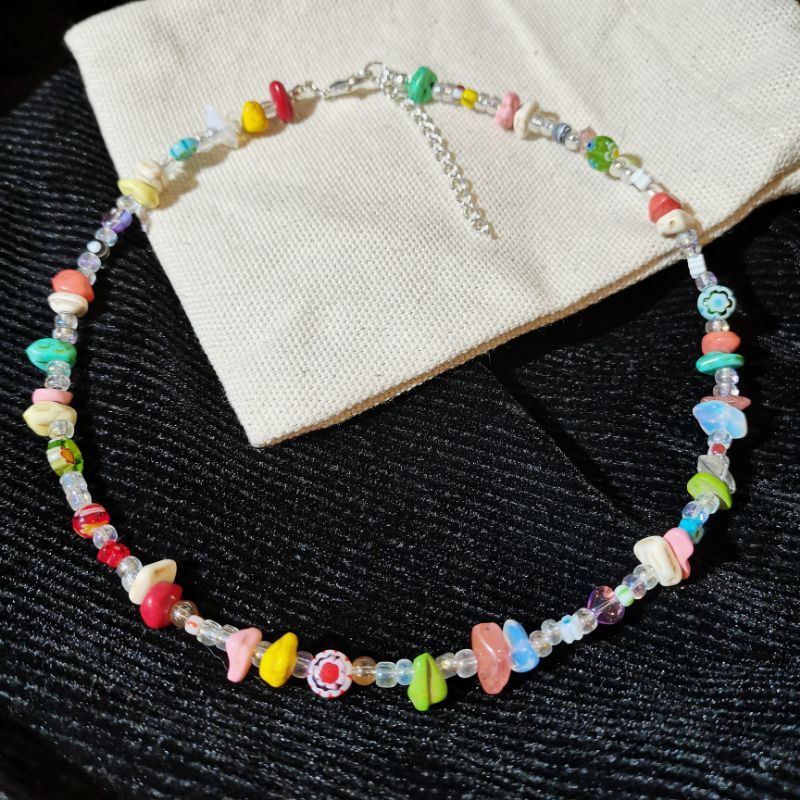 สร้อยคอ​หินราคาถูก​ สีสันสดใส​ สร้อยคอ​ไปเที่ยว​ สร้อยคอไปทะเล​ [ พร้อมส่ง]​
