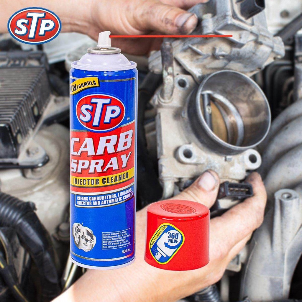 สเปรย์ทำความสะอาดคาร์บูเรเตอร์ ปีกผีเสื้อและหัวฉีด STP CARB SPRAY & INJECTOR CLEANER ขนาด 500 ml.