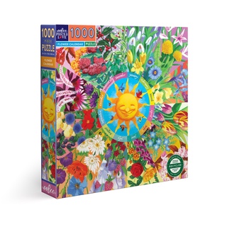 eeBoo Flower Calendar 1000 Pc Sq Puzzle จิ๊กซอว์รูปปฏิทินดอกไม้แบบ 1000 ชิ้น