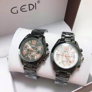 Gedi watch สายเลสสีดำมีวันที่