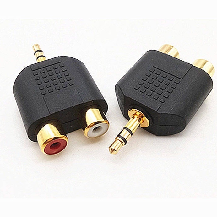 3.5mm Plug to 2 RCA Female Jack Converter Adapter（1ตัว）