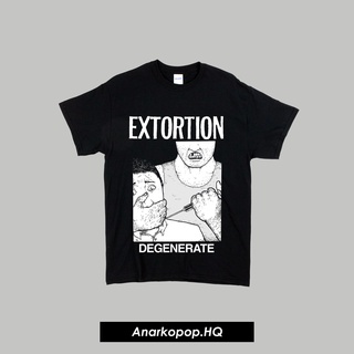 เสื้อผ้าผชเสื้อยืด พิมพ์ลาย Extortion BAND MUSIC PUNKS-5XL