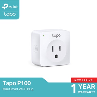 TP-Link Tapo Smart Plug Wi-Fi ไม่ต้องใช้ฮับ  ตั้งค่าเปิด / ปิด ผ่านแอพ สั่งการด้วยเสียง รุ่น P100 รับประกัน 1 ปี