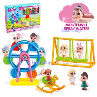 ของเล่นสนามเด็กเล่นจำลองLQL Surprise Doll Amusement Park ของเล่นสำหรับเด็ก มีเสียง มีไฟ สีสันสดใสสวยงาม