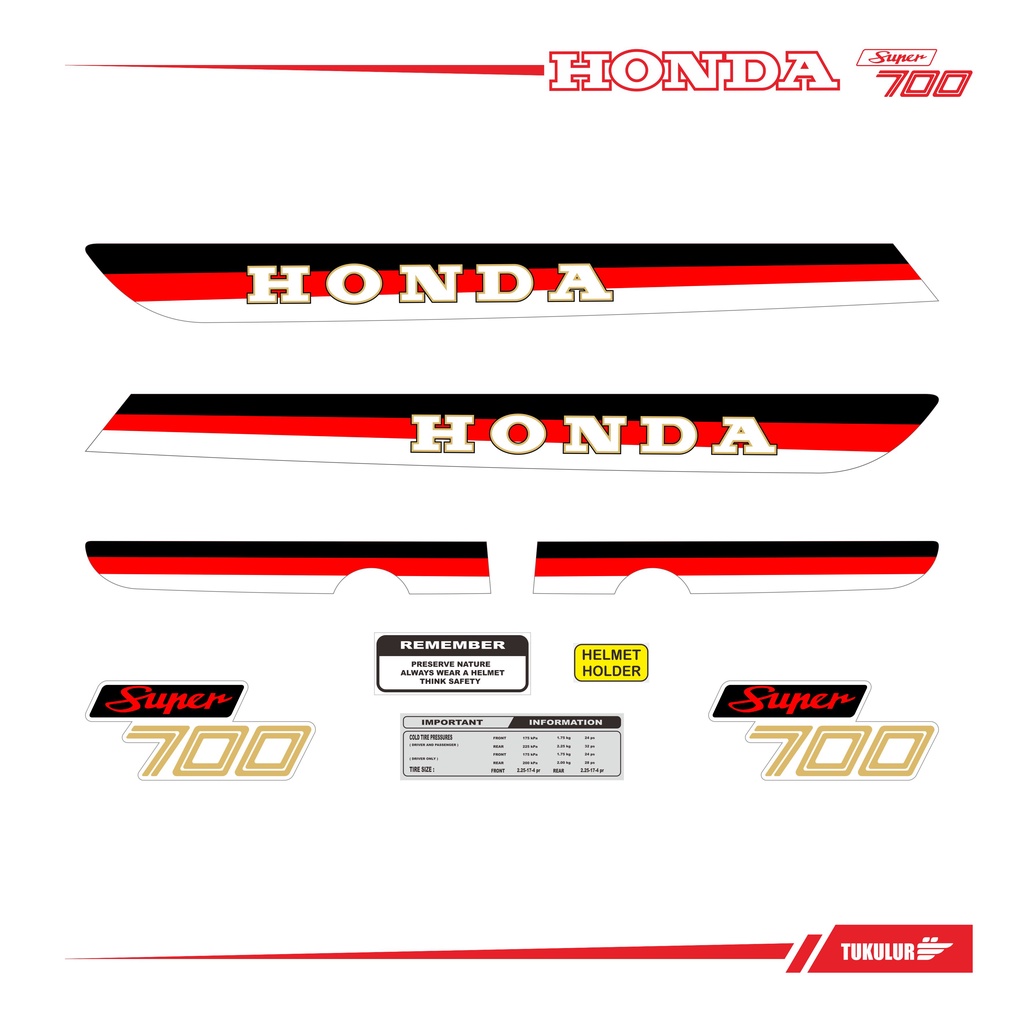 สติกเกอร์ ลาย Honda C700 SUPERCUP