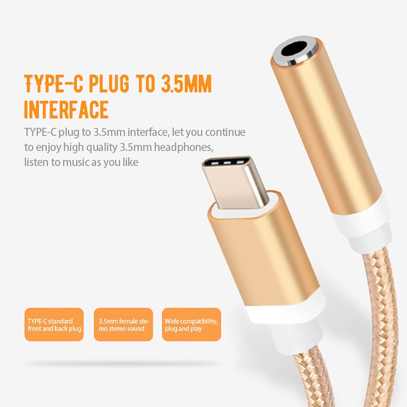 USB Type C ถึง 3.5 มม.แจ็คสายสัญญาณเสียง USB-C Type-C รูปที่ 3