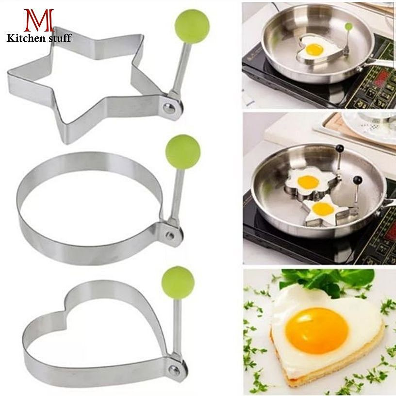 M KITCHEN EM1 กระทะ แม่พิมพ์ทอดไข่ เเพนเค้ก แบบสแตนเลส แม่พิมพ์ครัวทำอาหาร ไข่ดาว ไข่เจียว แม่พิมพ์ไข่ (A8) ราคา ถูกที่สุด ดีลบีเคเค แกลเลอรีภาพที่ 2