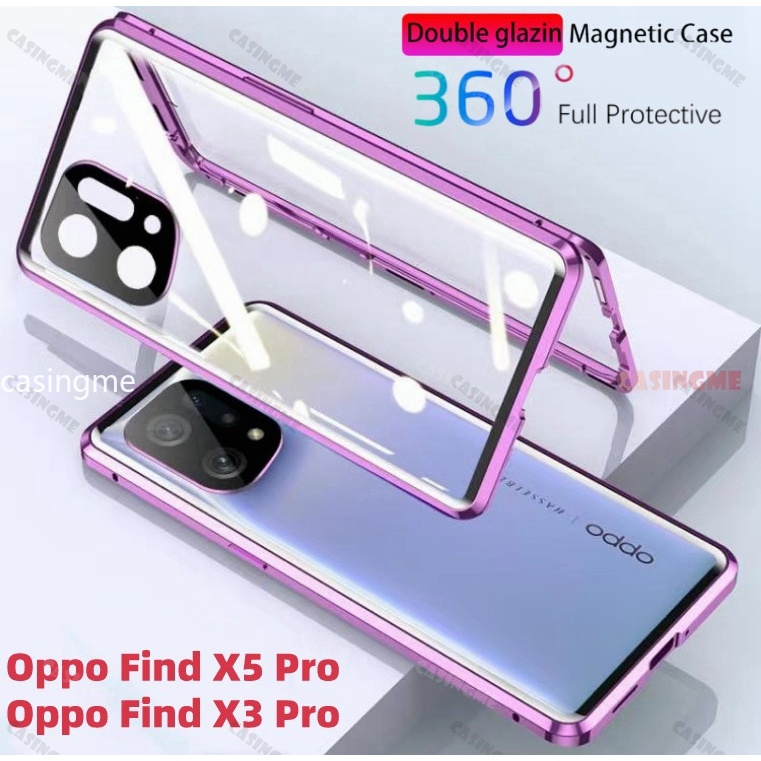 เคสโทรศัพท์มือถือ แบบฝาพับแม่เหล็ก ป้องกันกล้อง สองด้าน สําหรับ Oppo Find X5 Pro 5G FindX5 X5Pro 5G 