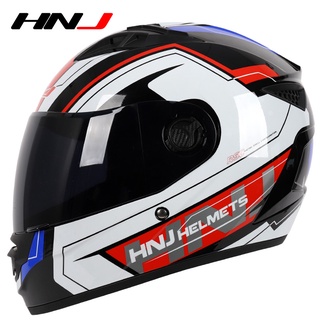 HNJ Motorcycle Helmet ABS Full Face Helmet High Strength Breathable and Comfortable Cycling Helmet