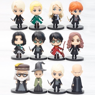 โมเดลฟิกเกอร์ Harry Potter Hermione Ron Weasley Dumbledore Snape Minerva McGonagall Lord Voldemort ของเล่นสําหรับเด็ก 12 ชิ้น ต่อชุด