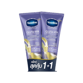 Vaseline Healthy Bright Gluta-Hya Serum Burst Lotion Overnight Radiance วาสลีน เฮลธี ไบรท์ กลูต้า-ไฮยา เซรั่ม เบิสท์ โลชั่น โอเวอร์ไนท์ เรเดียนซ์ รีแพร์ 300มล. (แพ็คคู่ สุดคุ้ม 1+1)