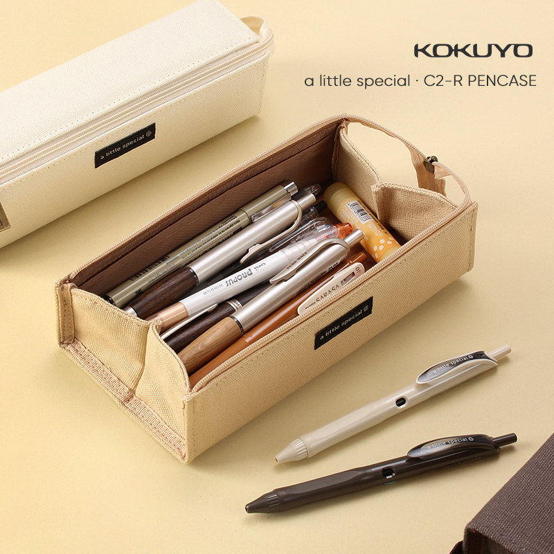 Kokuyo กระเป๋าดินสอ ผ้าแคนวาส ทรงสี่เหลี่ยม จุของได้เยอะ สําหรับใส่เครื่องเขียน