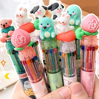 ปากกาลูกลื่น ลายสัตว์น่ารัก เครื่องเขียนสํานักงาน นักเรียน มี 10 สี