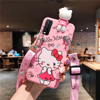 Samsung Galaxy J7 Prime J2 Prime J4 Plus J5 Prime J6 Plus J7 2016 J7 Core J7 2015 J7 Pro เคสโทรศัพท์ การ์ตูนน่ารัก Hello Kitty กระเป๋าสะพายไหล่ ซิลิโคนนุ่ม