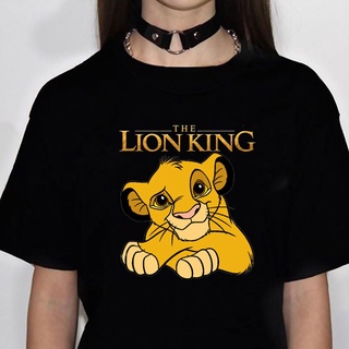 เสื้อยืด พิมพ์ลายกราฟิกการ์ตูนอนิเมะสิงโต Kawaii Simba Hakuna Matata น่ารัก สําหรับผู้หญิง