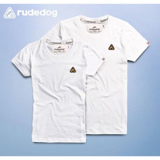 rudedog เสื้อคอกลม  ชาย หญิง  รุ่น water seal สีขาว